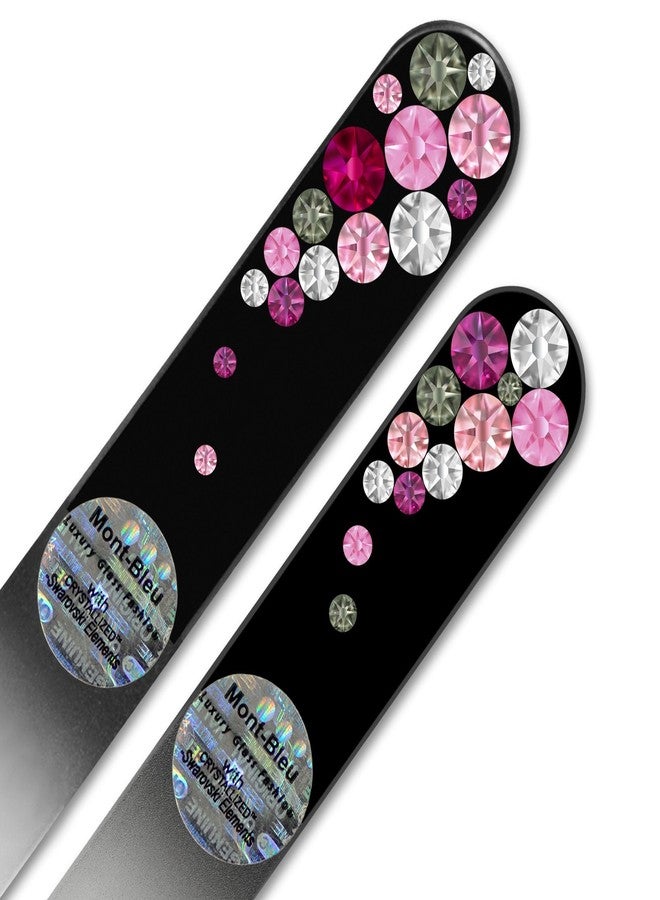 Mont Bleu Nail File - Mont Bleu Premium Set of 2 Glass Nail Files Hand Decorated with Crystals - Genuine Czech Tempered Glass - Gifts for Women - Best Glass Nail Files for Natural Nails - Image 3